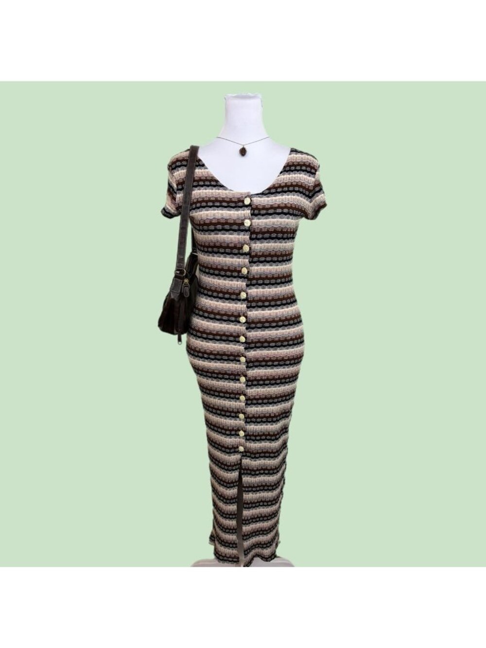 90s striped grunge maxi dress